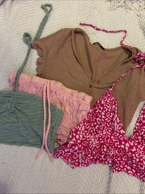 Mixed Summer Tops Bundle - Pink Animal Print, Sage, Blush, Taupe